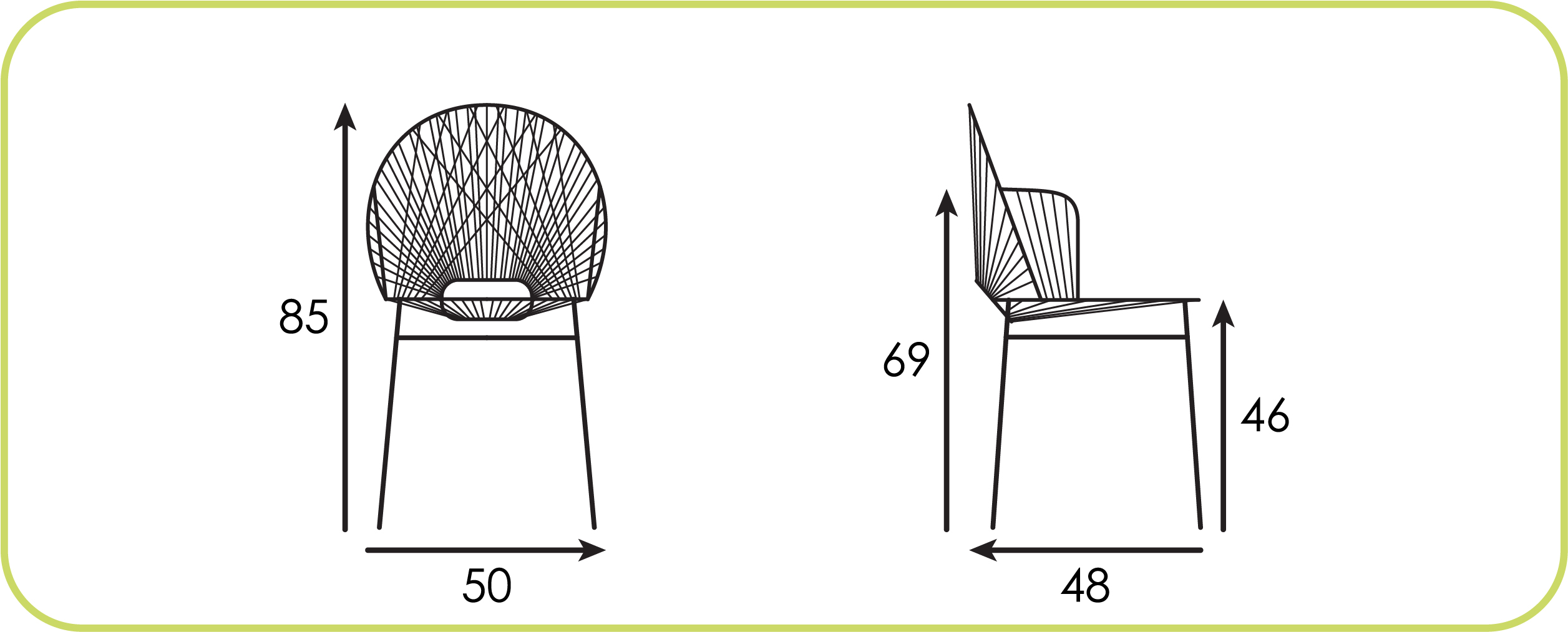 Nacre Chair dimensions