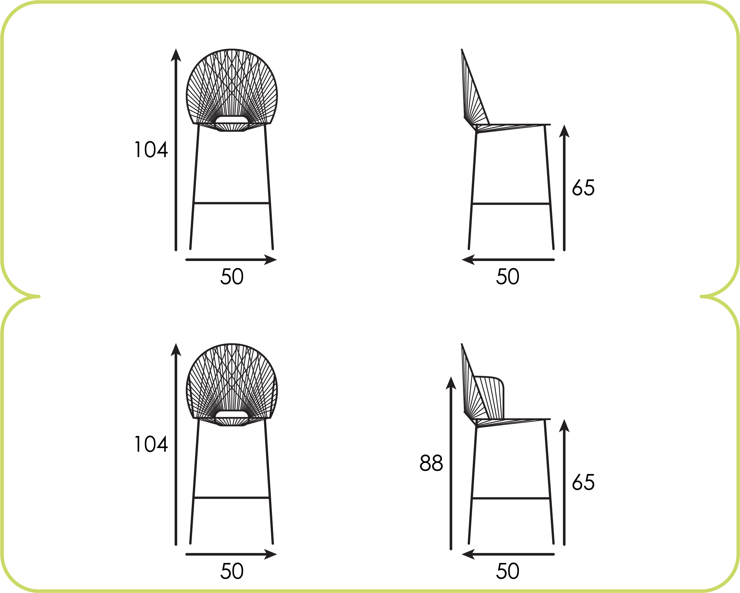 Nacre stool Dimensions