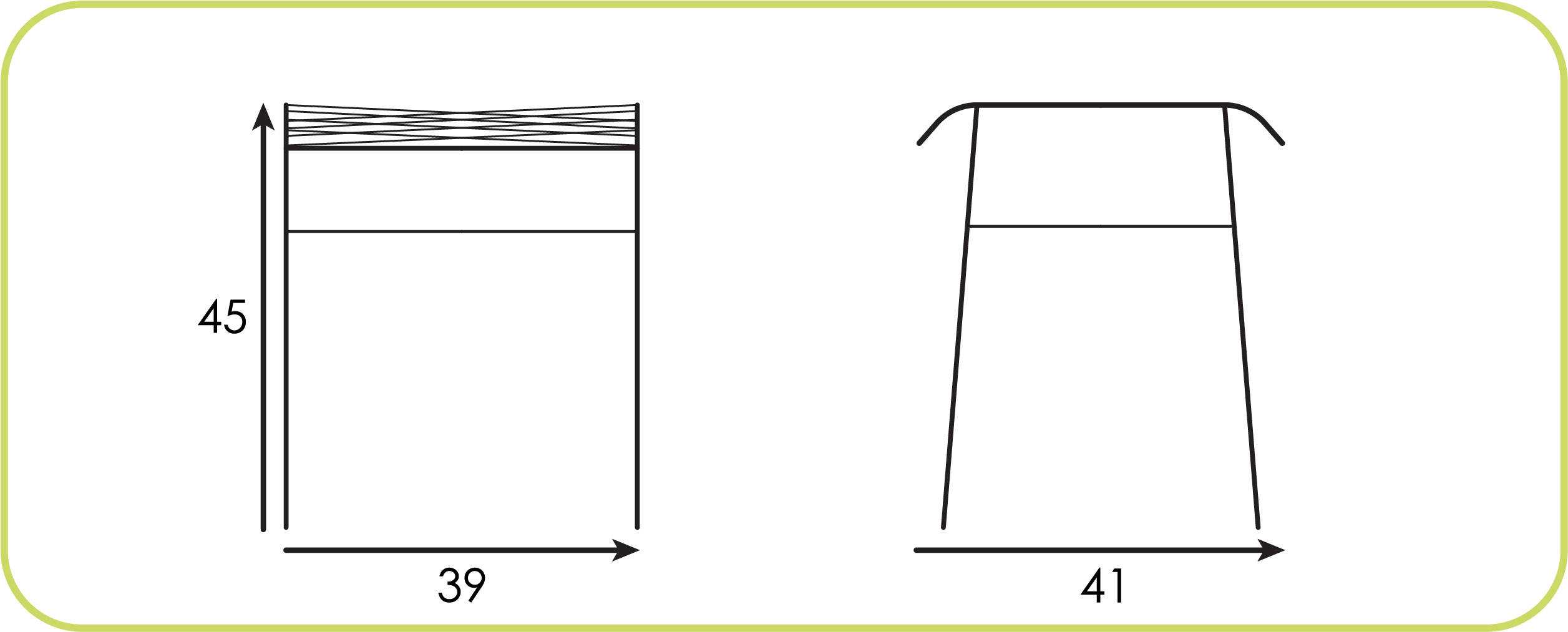 Dimensions Tabouret Yuco